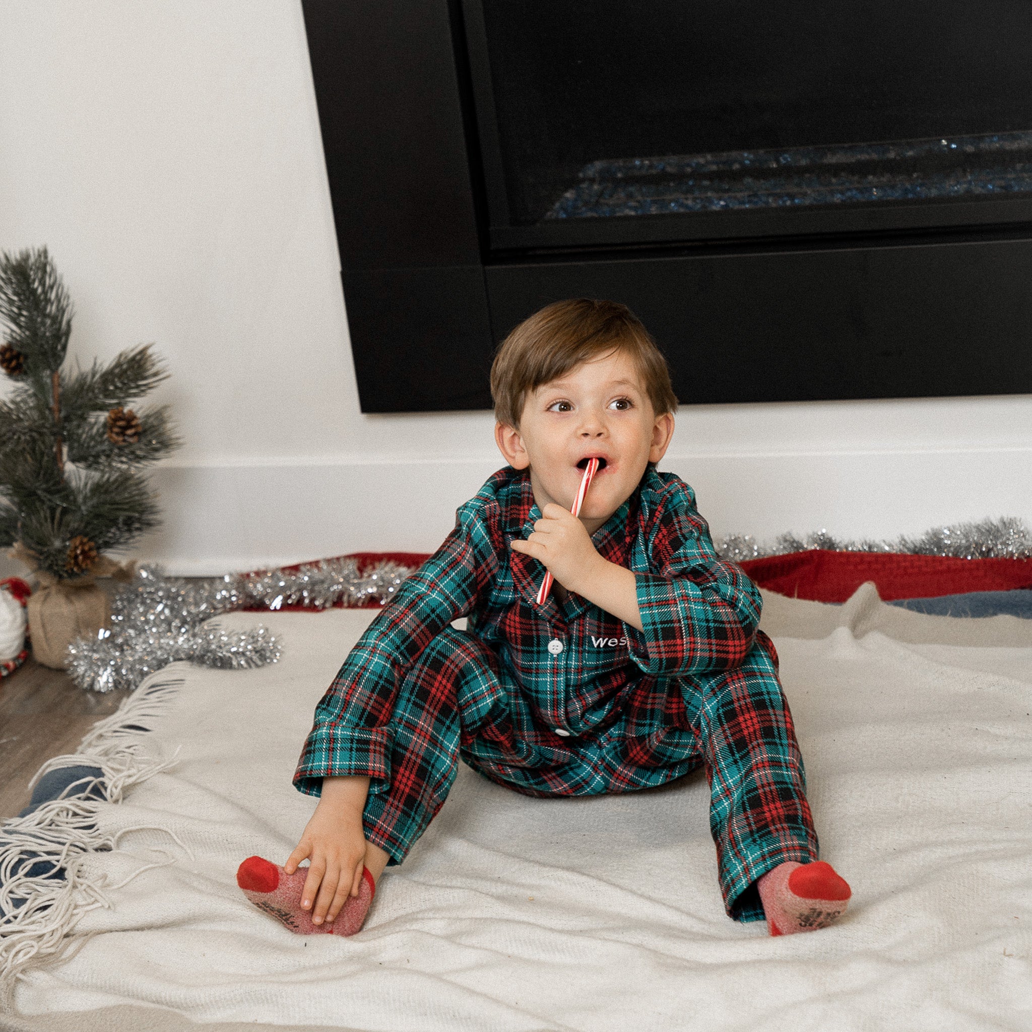 Men's Christmas Flannel Pajamas Family Matching Christmas Pajamas Set