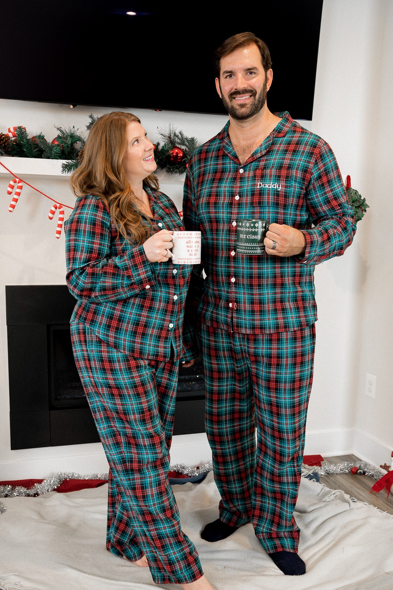 Men's Christmas Flannel Pajamas Family Matching Christmas Pajamas Set