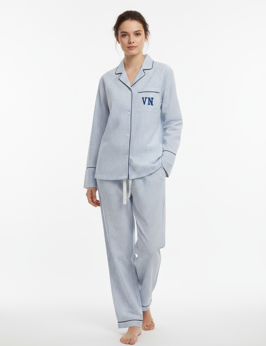 Seersucker Long Sleeve & Pants Pajamas