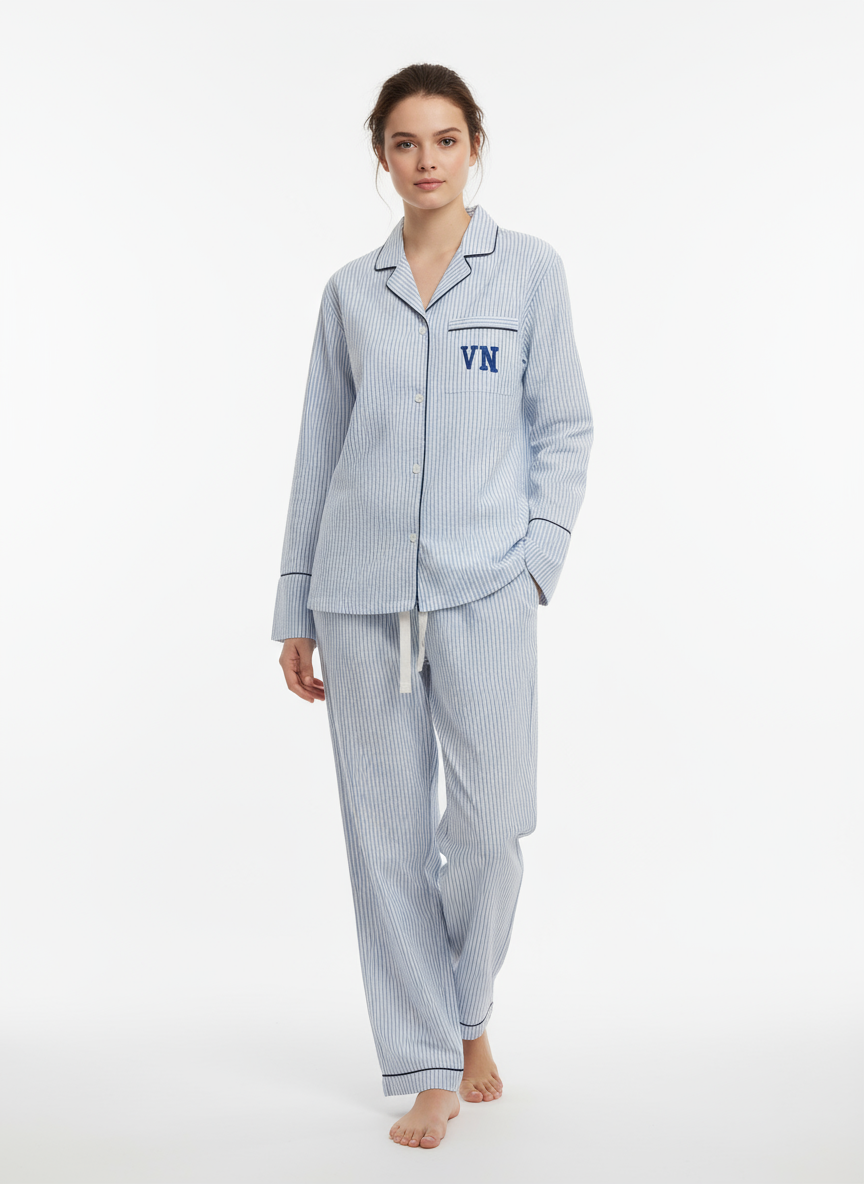 Seersucker Long Sleeve & Pants Pajamas