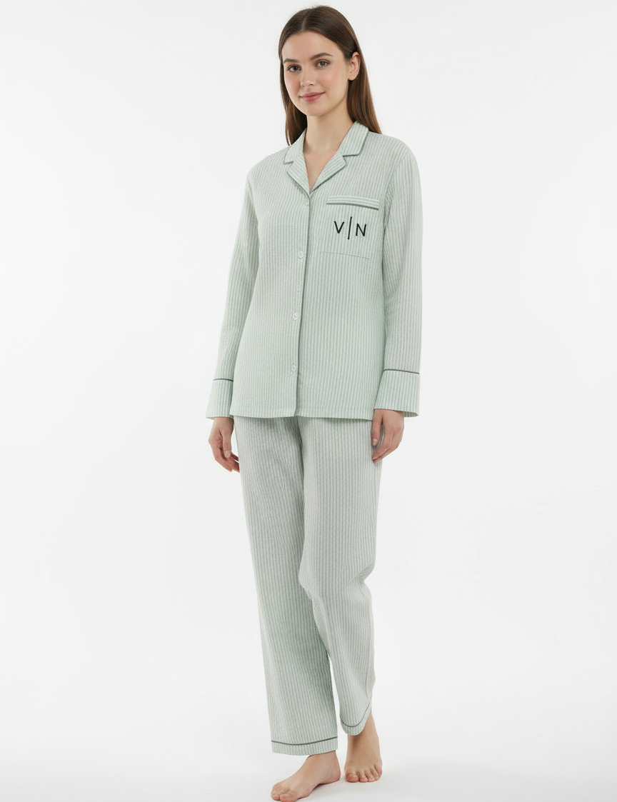 Seersucker Long Sleeve & Pants Pajamas