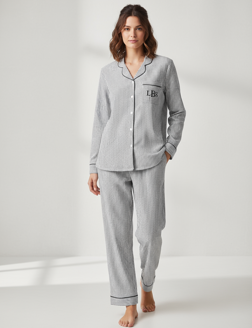 Seersucker Long Sleeve & Pants Pajamas