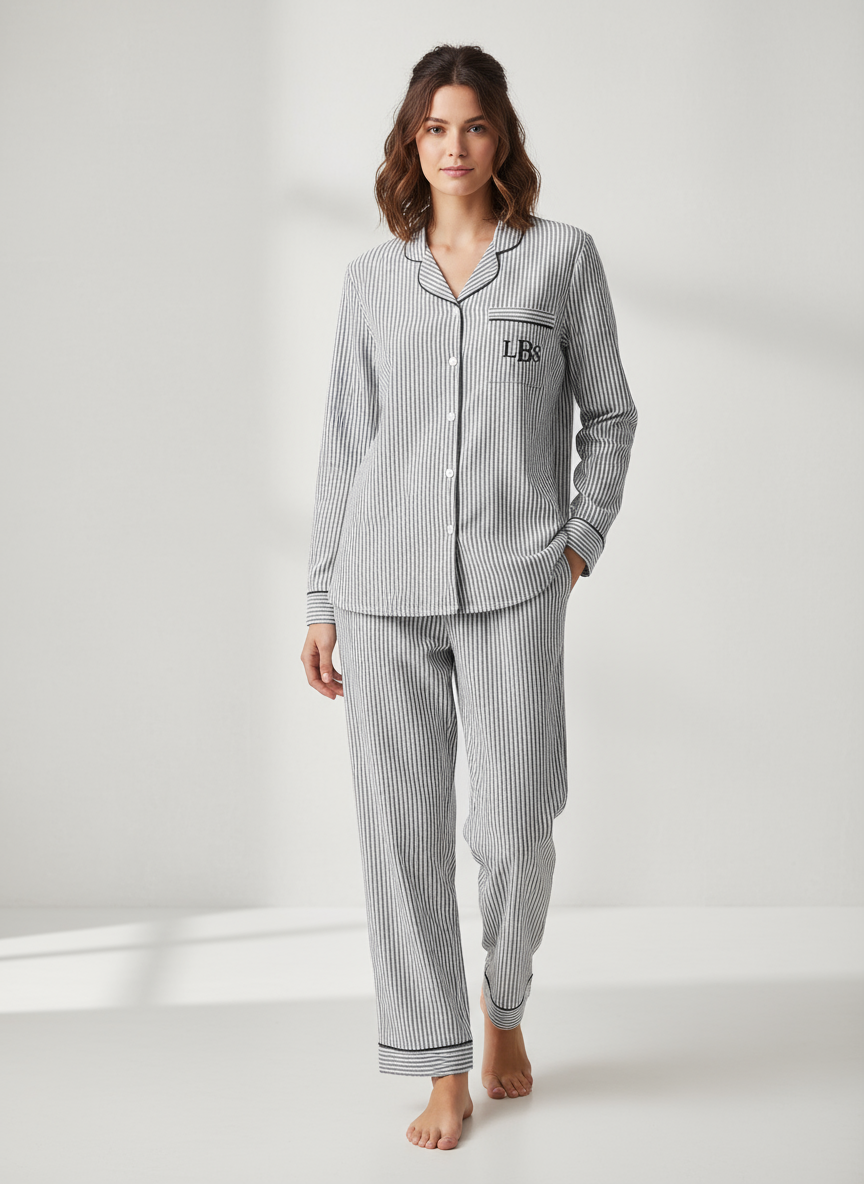 Seersucker Long Sleeve & Pants Pajamas