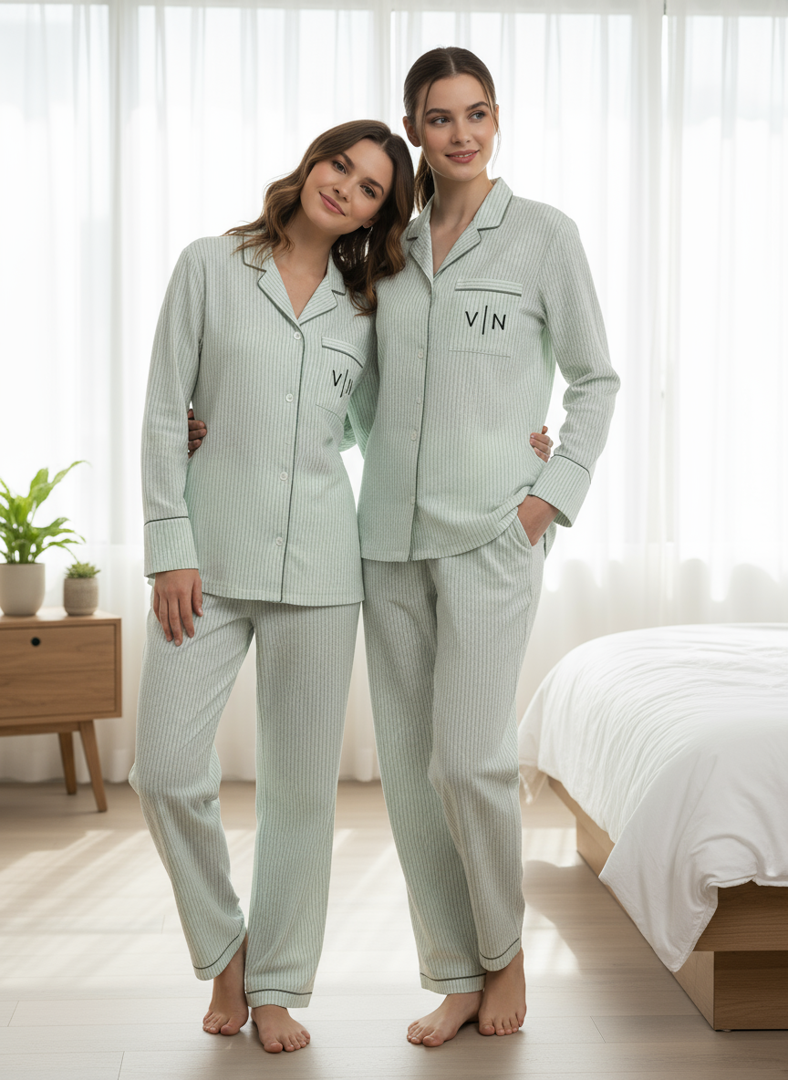 Seersucker Long Sleeve & Pants Pajamas