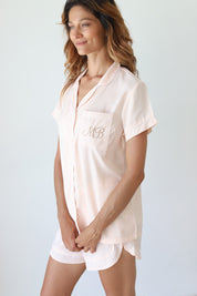 Blush Sofia Satin Shortie Pajamas