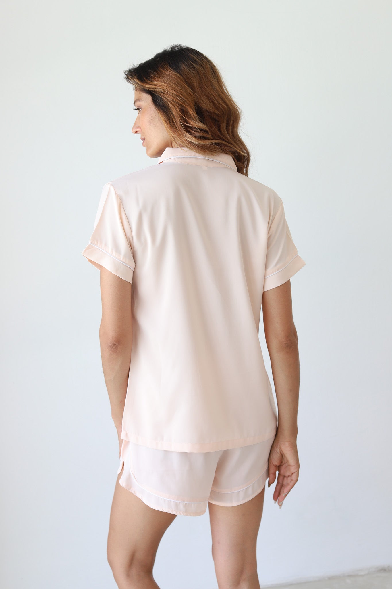 Blush Sofia Satin Shortie Pajamas