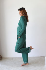Hunter Green Phoebe Jersey Winterland Pajamas