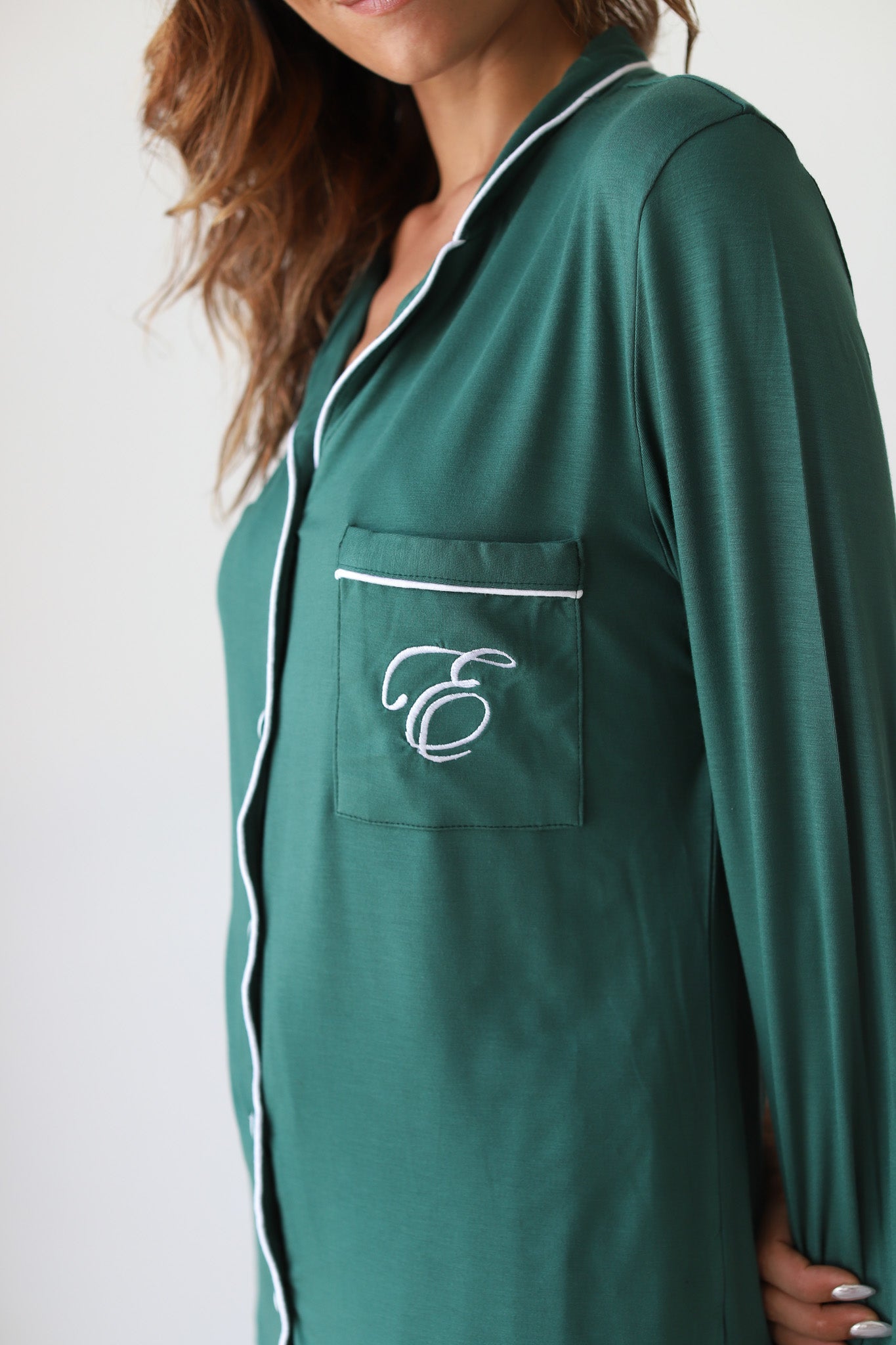 Hunter Green Phoebe Jersey Winterland Pajamas