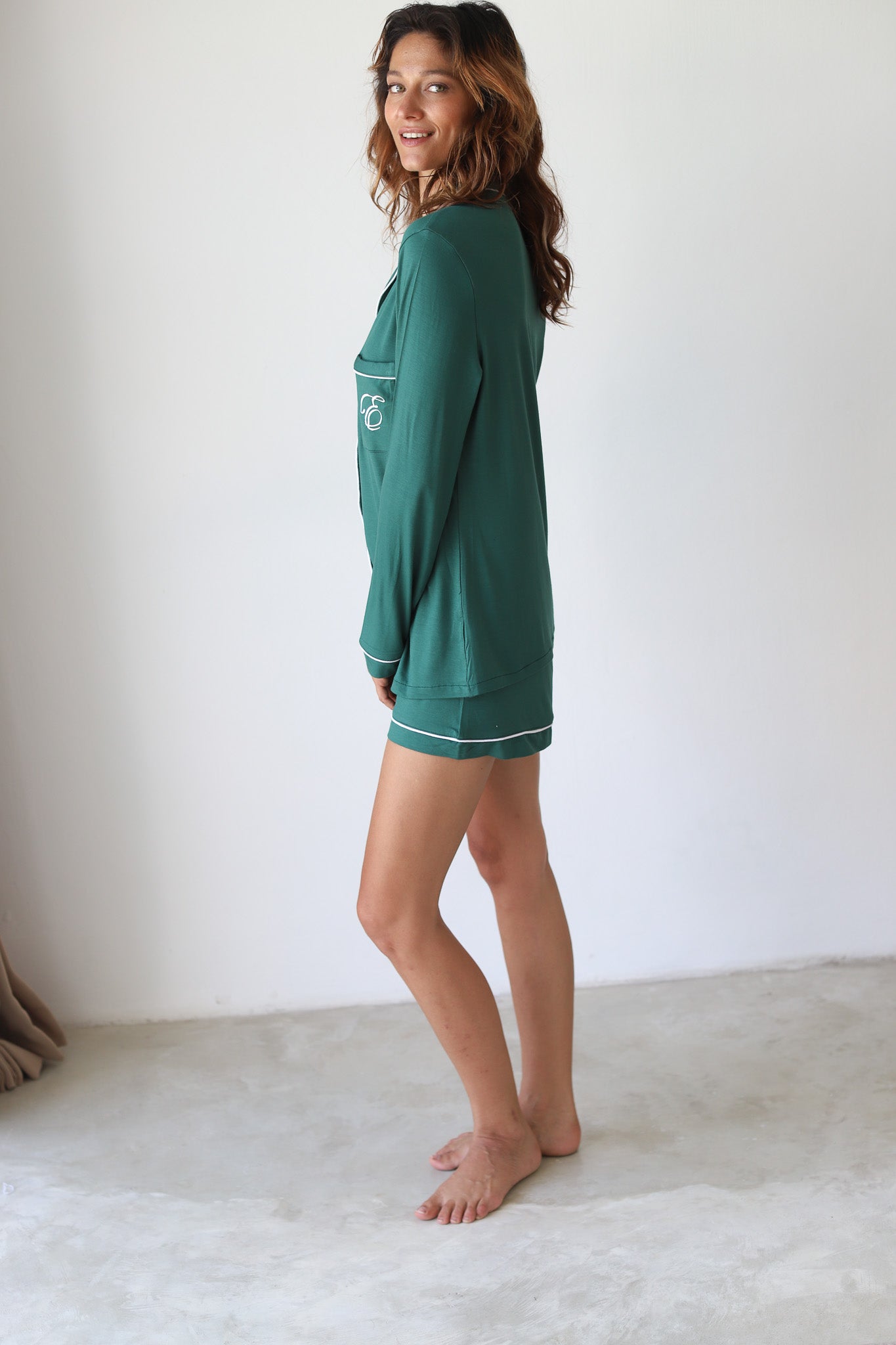 Hunter Green Phoebe Jersey Springster Pajamas