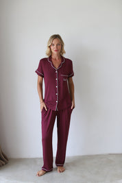 Maroon Phoebe Jersey Midnight Pajamas