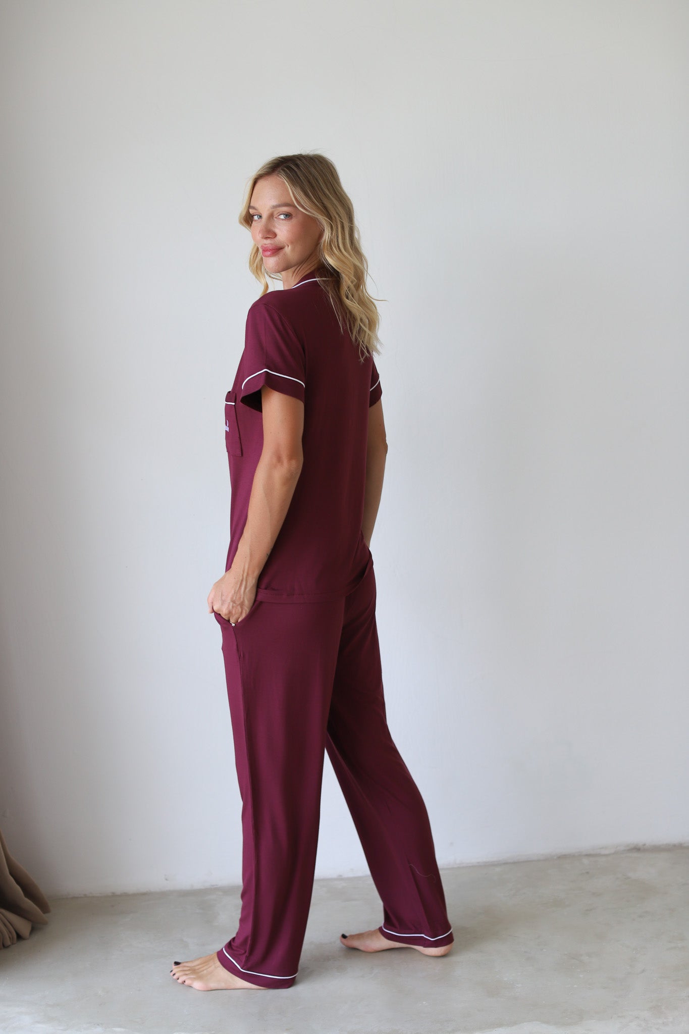 Maroon Phoebe Jersey Midnight Pajamas