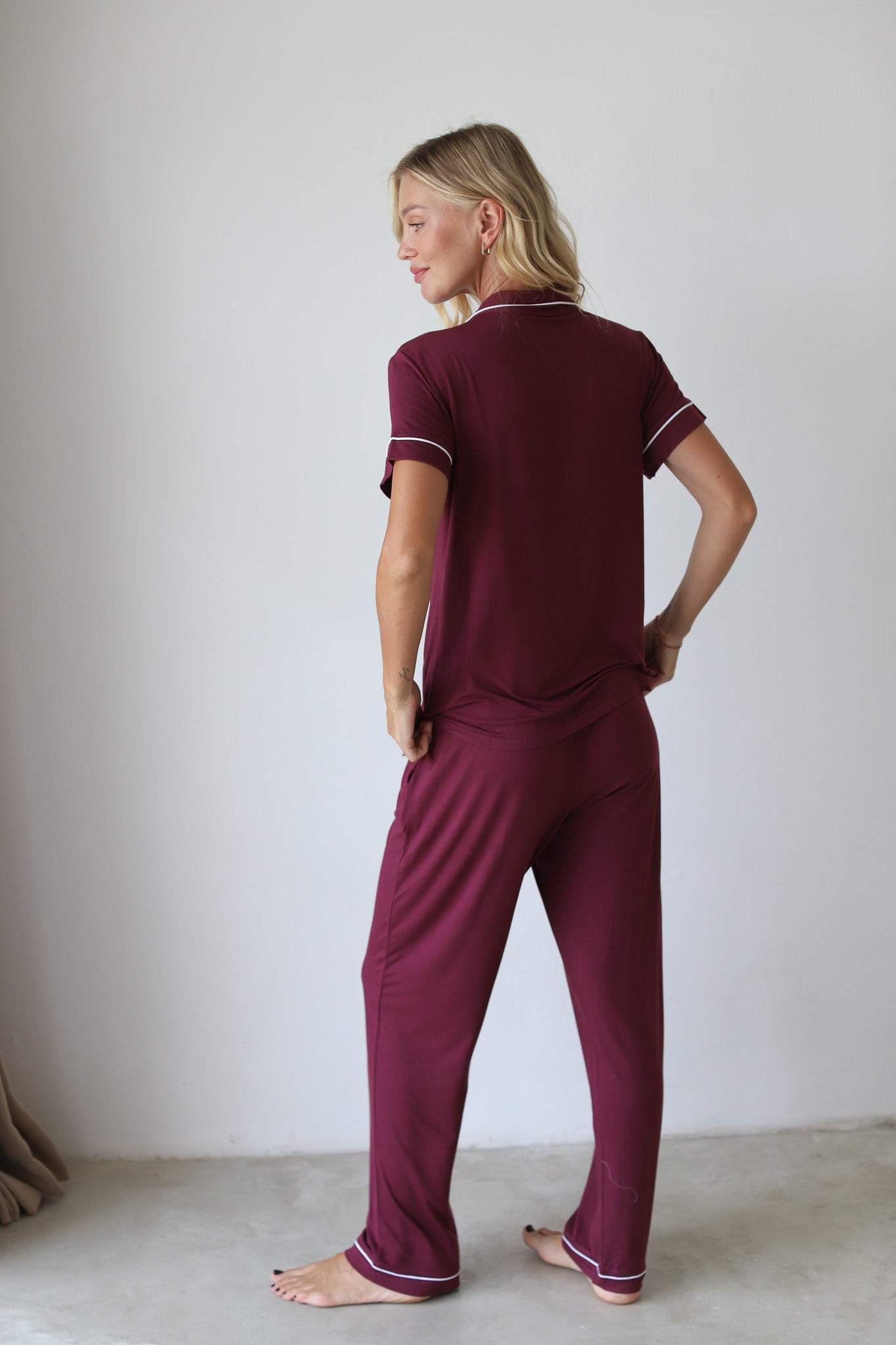 Maroon Phoebe Jersey Midnight Pajamas