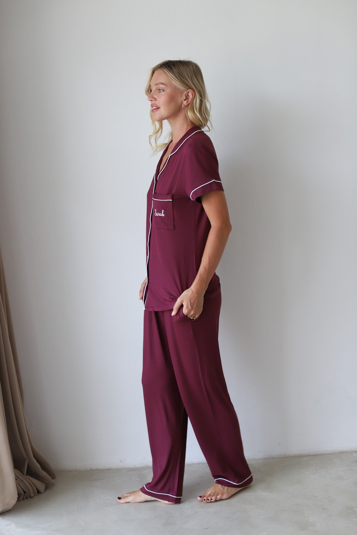 Maroon Phoebe Jersey Midnight Pajamas