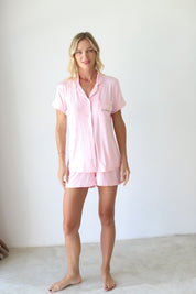 Blush Phoebe Jersey Shortie Pajamas