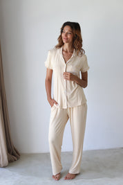 Ecru Phoebe Jersey Midnight Pajamas