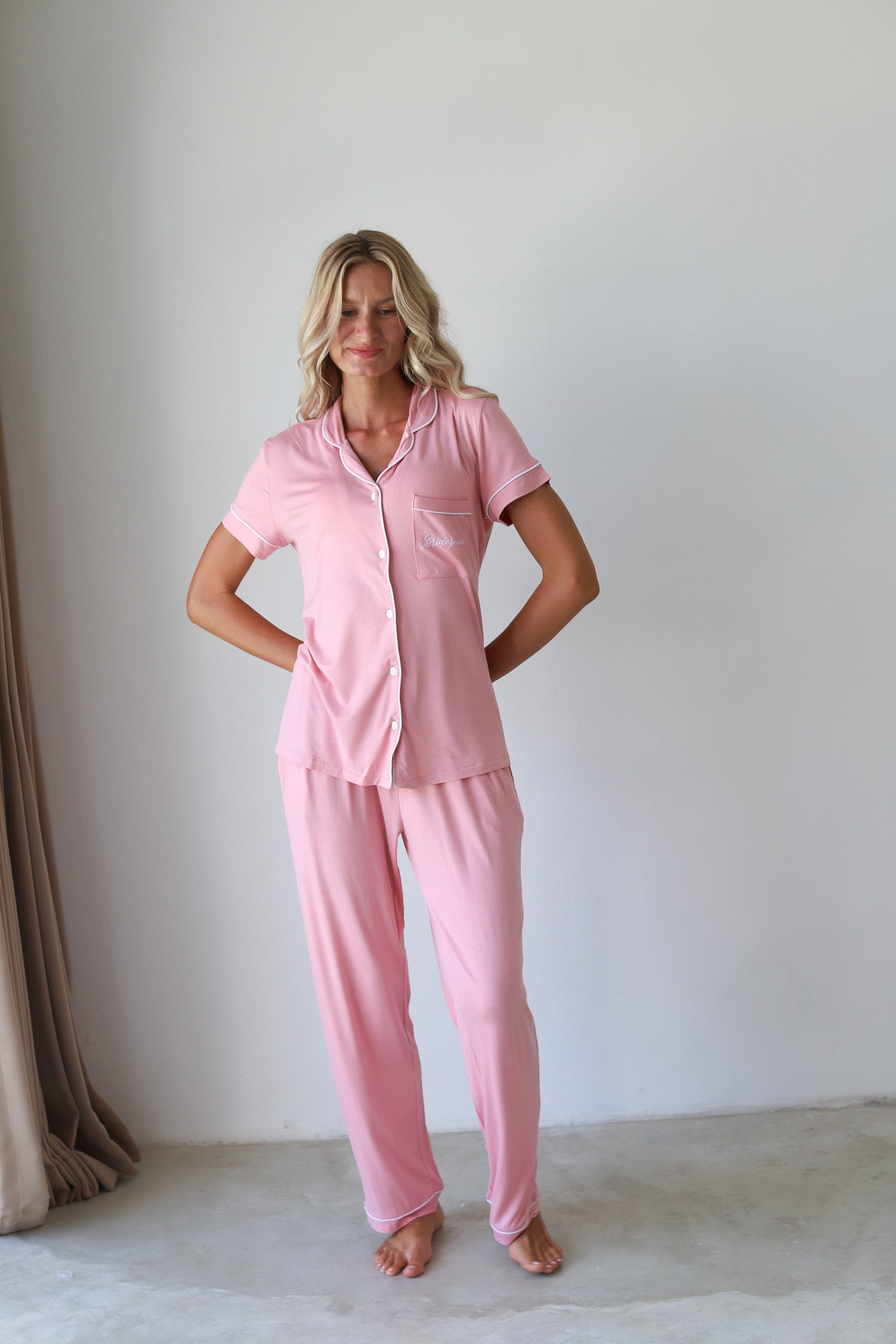 Baby Pink Phoebe Jersey Midnight Pajamas