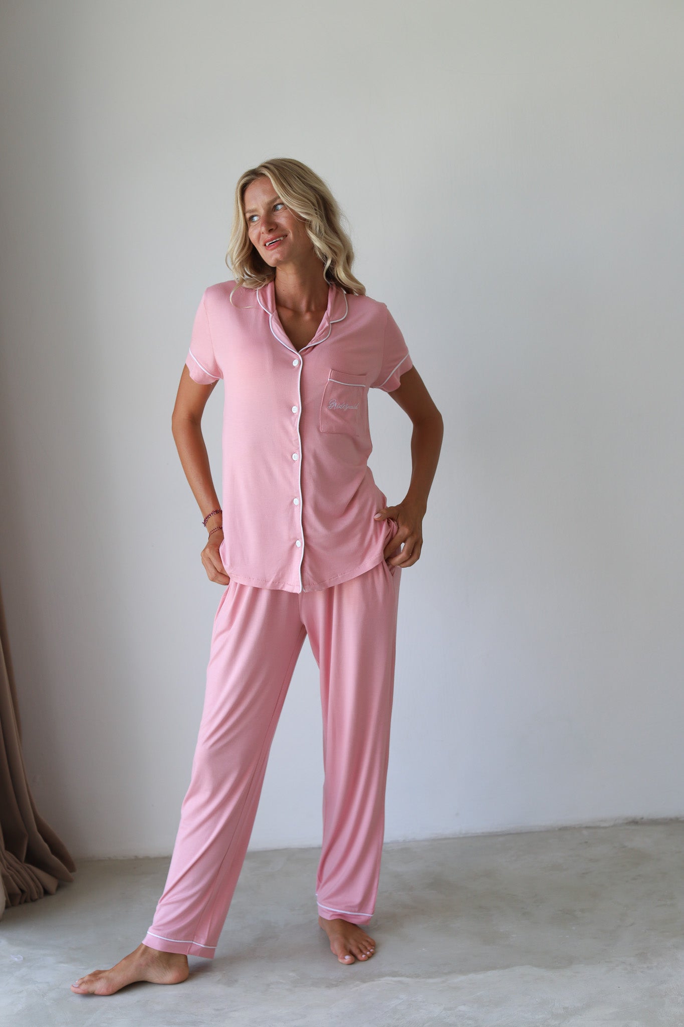 Baby Pink Phoebe Jersey Midnight Pajamas
