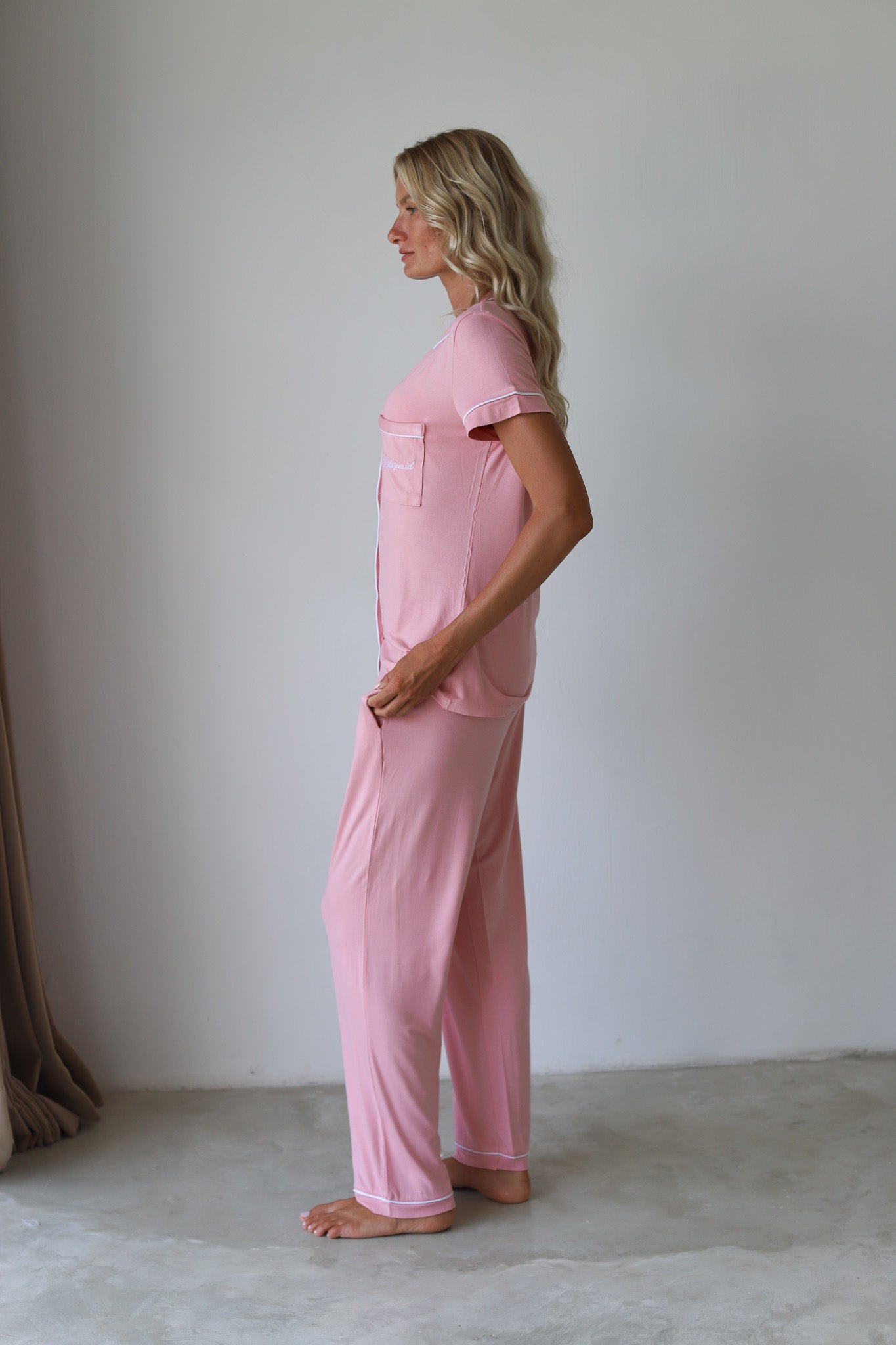 Baby Pink Phoebe Jersey Midnight Pajamas