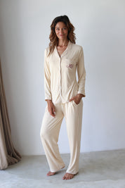 Ecru Phoebe Jersey Winterland Pajamas