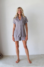 Charcoal Phoebe Jersey Shortie Pajamas
