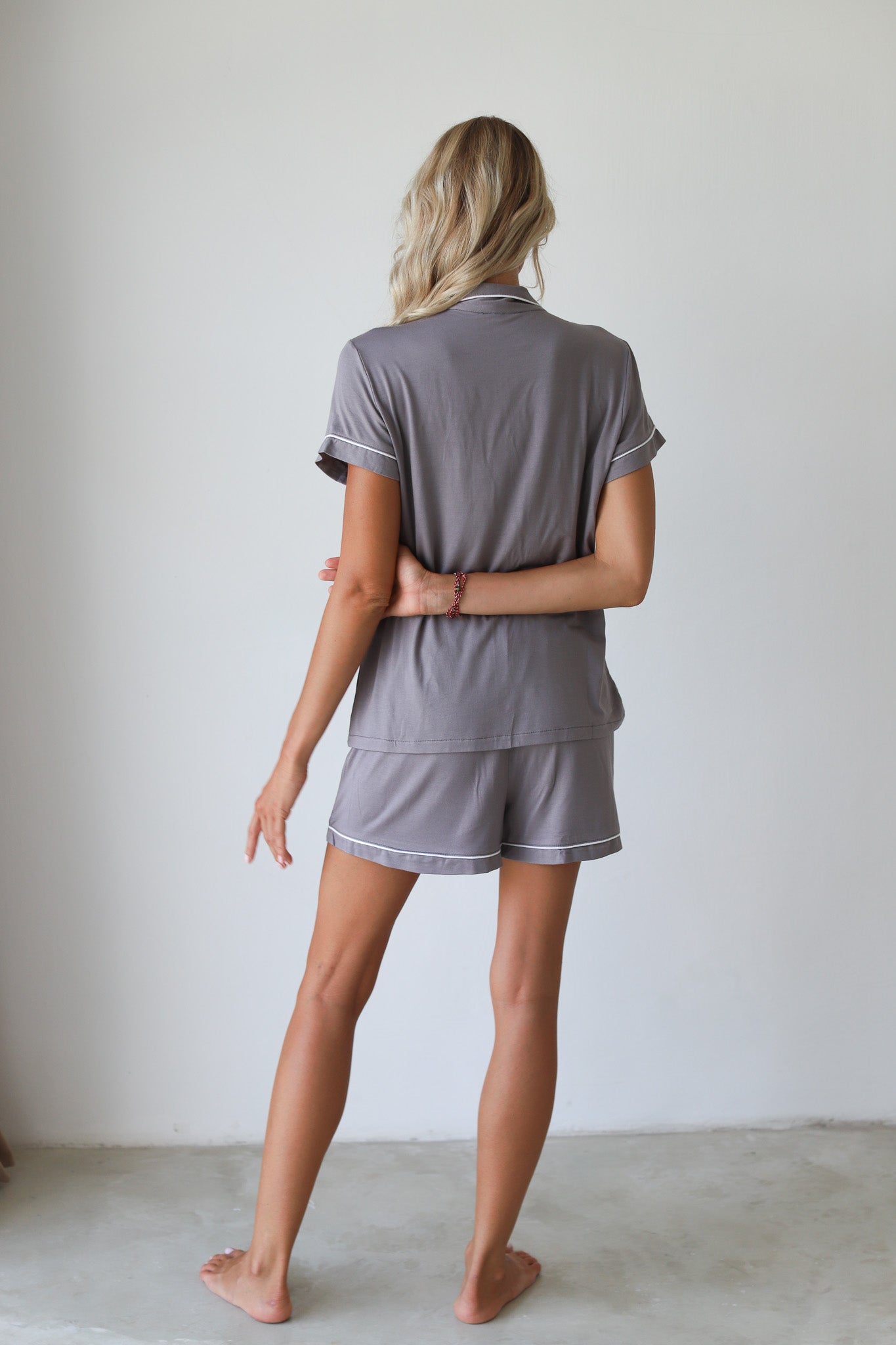 Charcoal Phoebe Jersey Shortie Pajamas