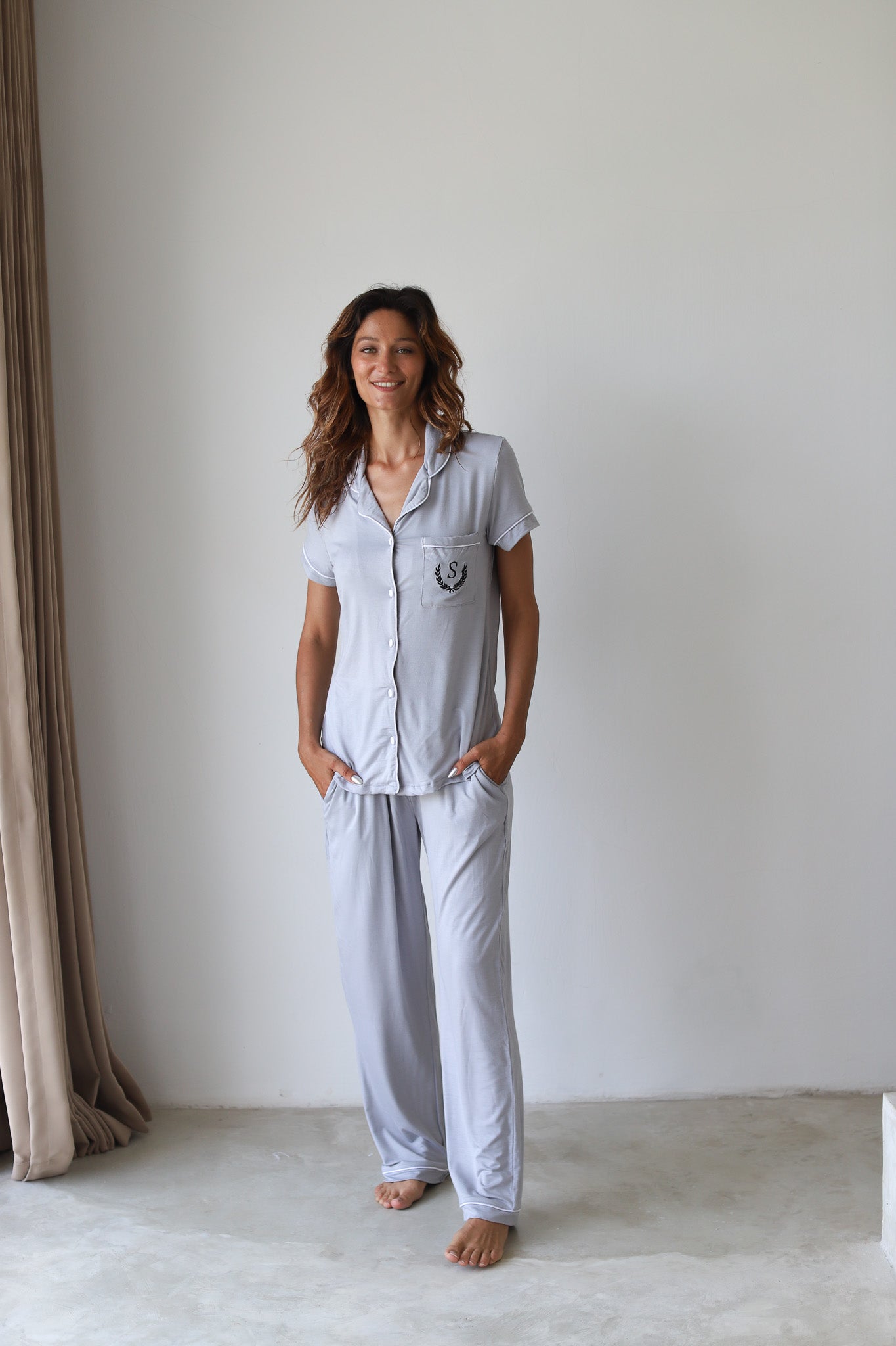 Grey Phoebe Jersey Midnight Pajamas
