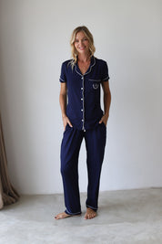 Navy Phoebe Jersey Midnight Pajamas