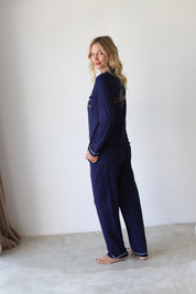 Navy Phoebe Jersey Winterland Pajamas
