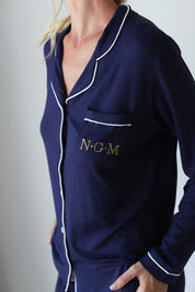Navy Phoebe Jersey Winterland Pajamas