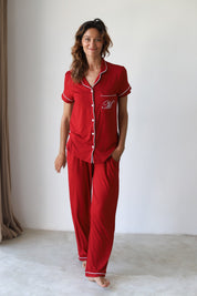 Red Phoebe Jersey Midnight Pajamas