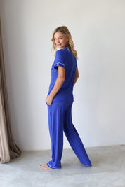 Royal Blue Phoebe Jersey Midnight Pajamas
