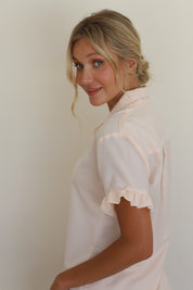 Blush Ruffle Rayon Shortie Pajamas