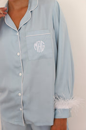 Cornflower Satin Feather Springster Pajamas