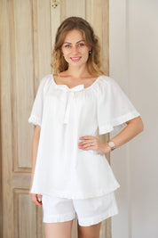 Whispering Willow Shortie Cotton Pajama Set