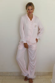 Baby Pink Satin Feather Winterland Pajamas