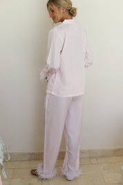 Baby Pink Satin Feather Winterland Pajamas