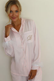 Baby Pink Satin Feather Winterland Pajamas