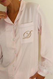 Baby Pink Satin Feather Winterland Pajamas