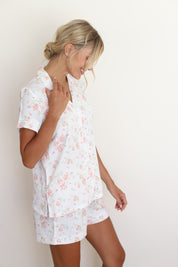 White Rose Satin Shortie Pajamas