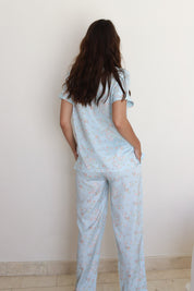 Blue Rose Satin Midnight Pajamas