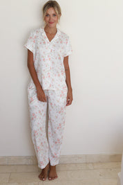 White Rose Satin Midnight Pajamas