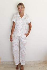 White Rose Satin Midnight Pajamas