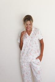 White Rose Satin Midnight Pajamas