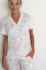 White Rose Satin Midnight Pajamas