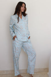 Blue Rose Satin Winterland Pajamas