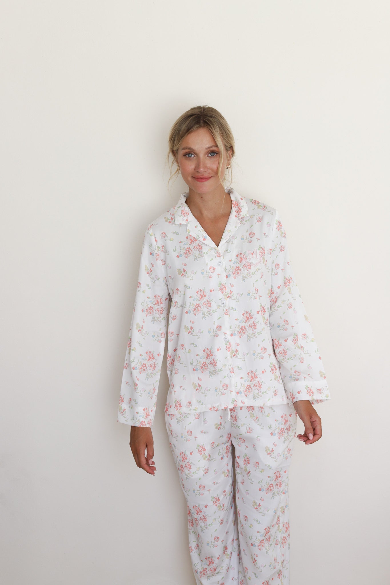 White Rose Satin Winterland Pajamas