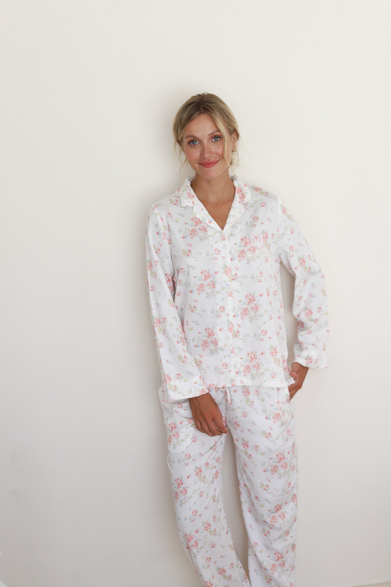 White Rose Satin Winterland Pajamas
