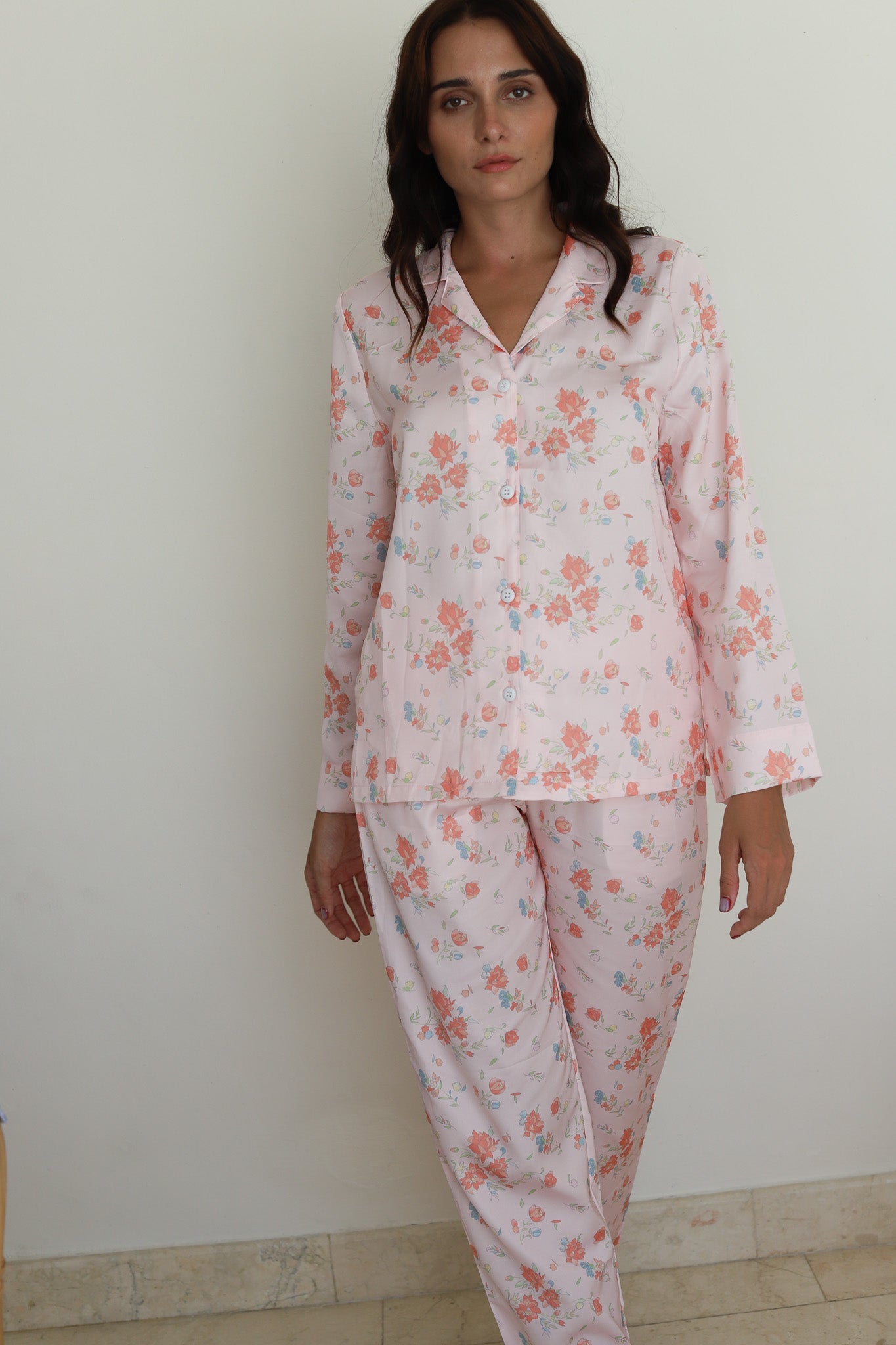 Pink Rose Satin Winterland Pajamas