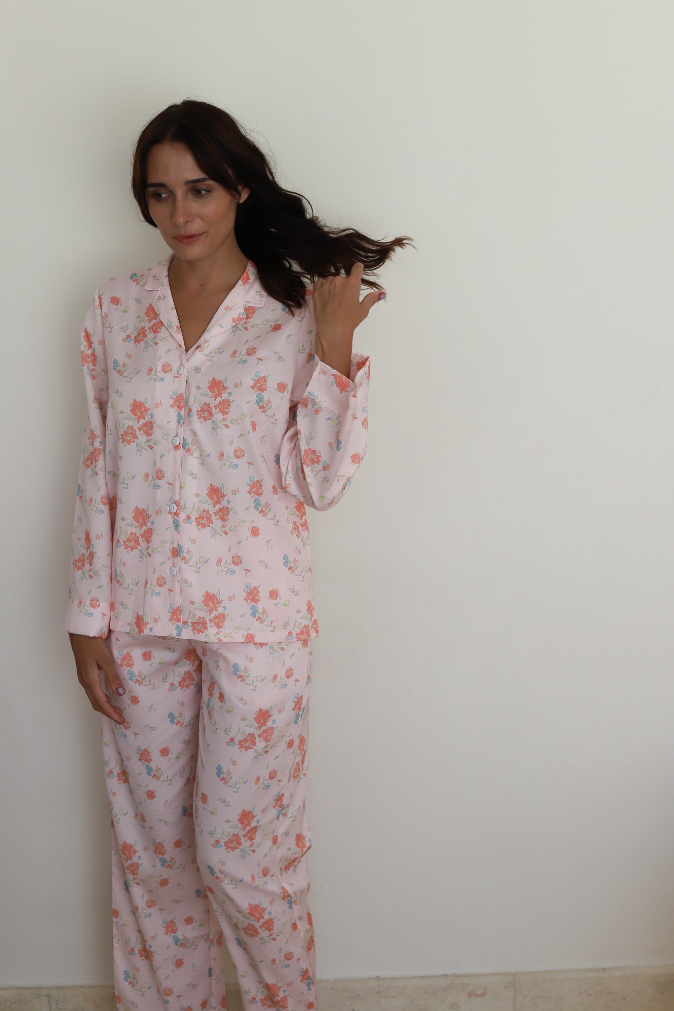Pink Rose Satin Winterland Pajamas